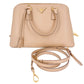 Second hand Prada Promenade Medium Saffiano Leather 2-Ways Frame Bag Beige - Tabita Bags