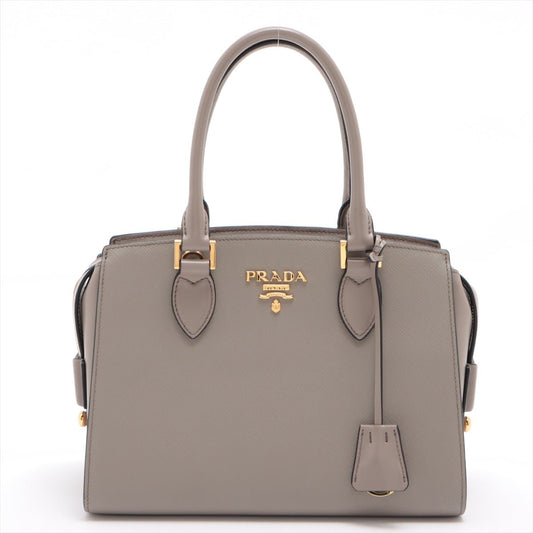 Second hand Prada Saffiano Leather 2way Medium Grey - Tabita Bags