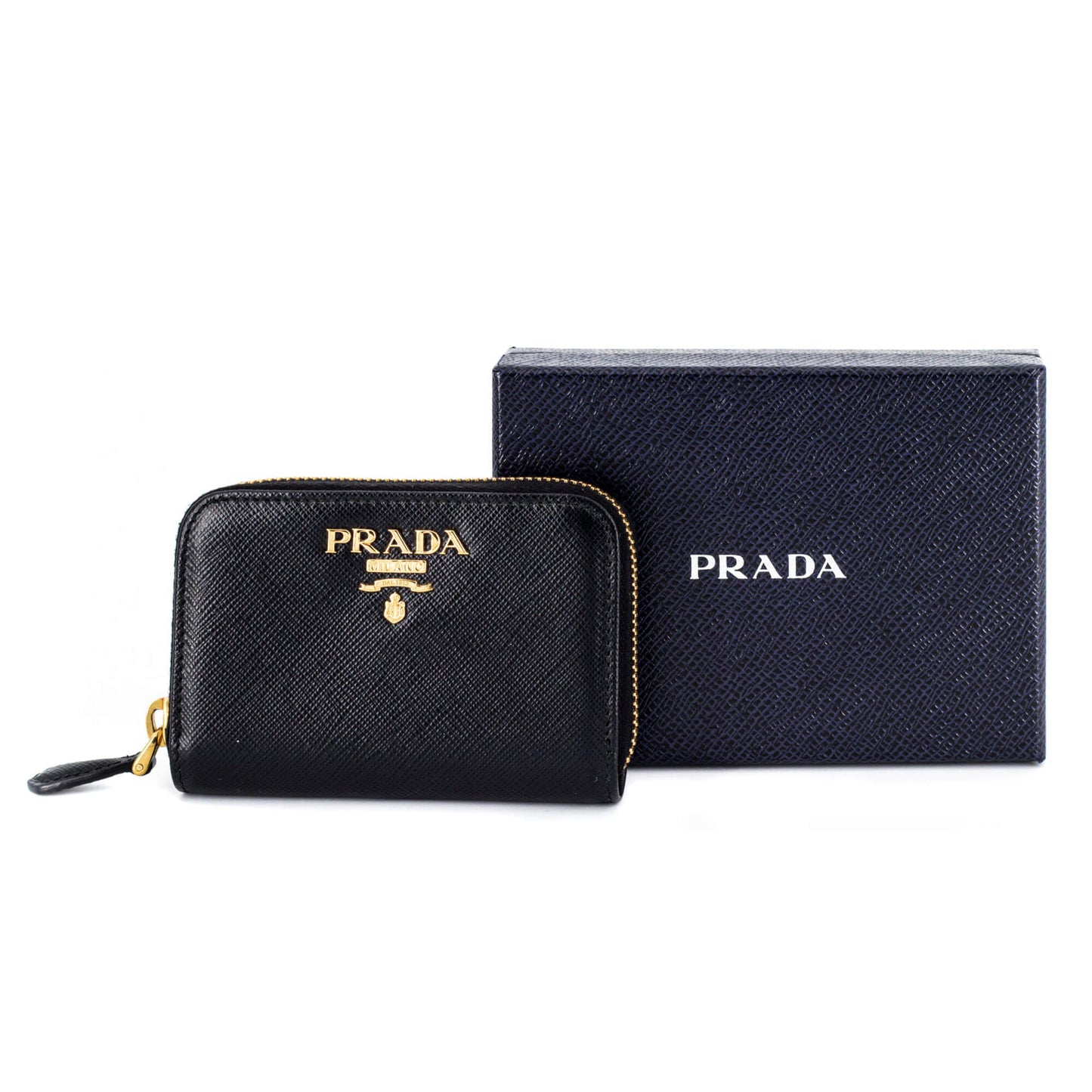 Second hand Prada Saffiano Leather Black Coin Purse - Tabita Bags