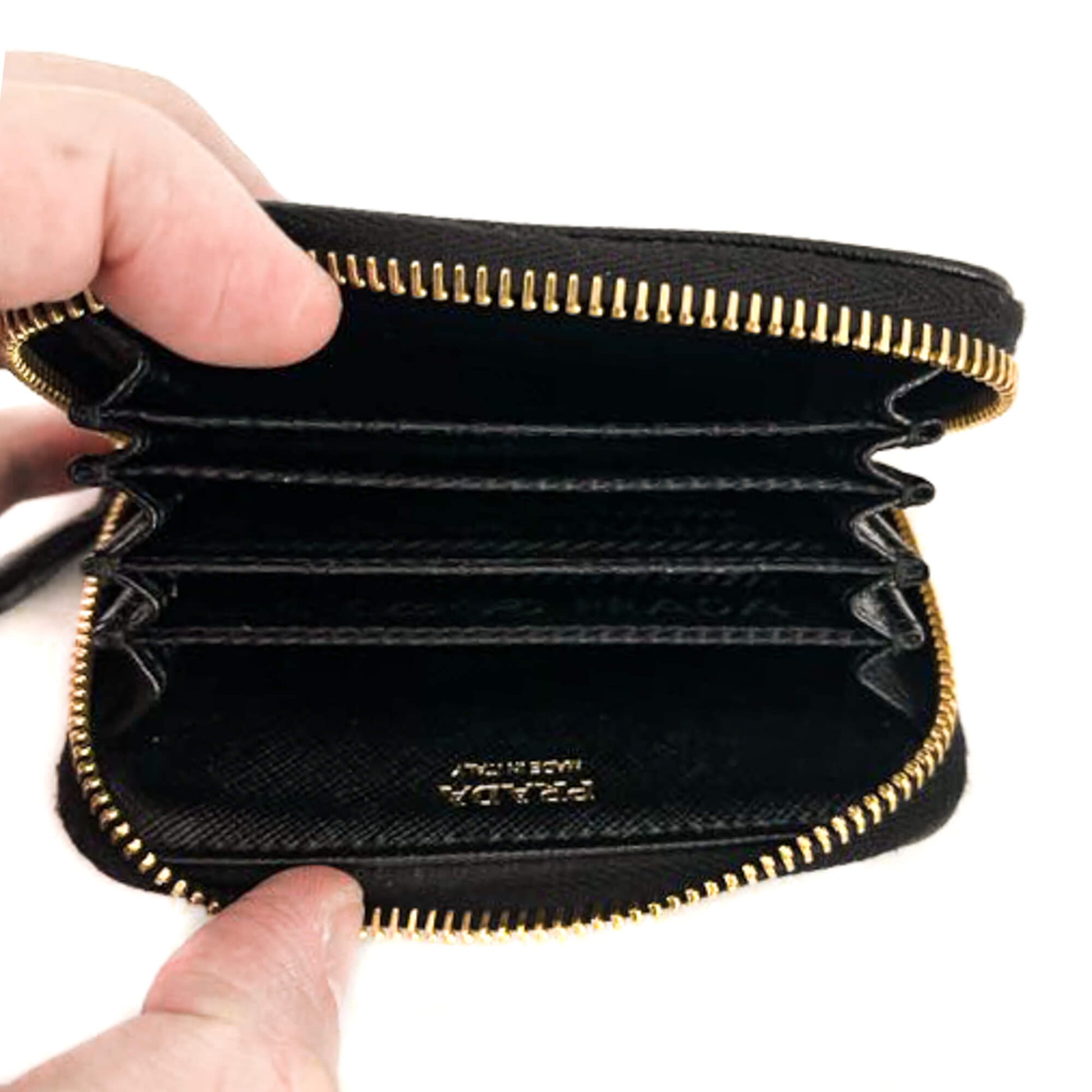 Second hand Prada Saffiano Leather Black Coin Purse - Tabita Bags