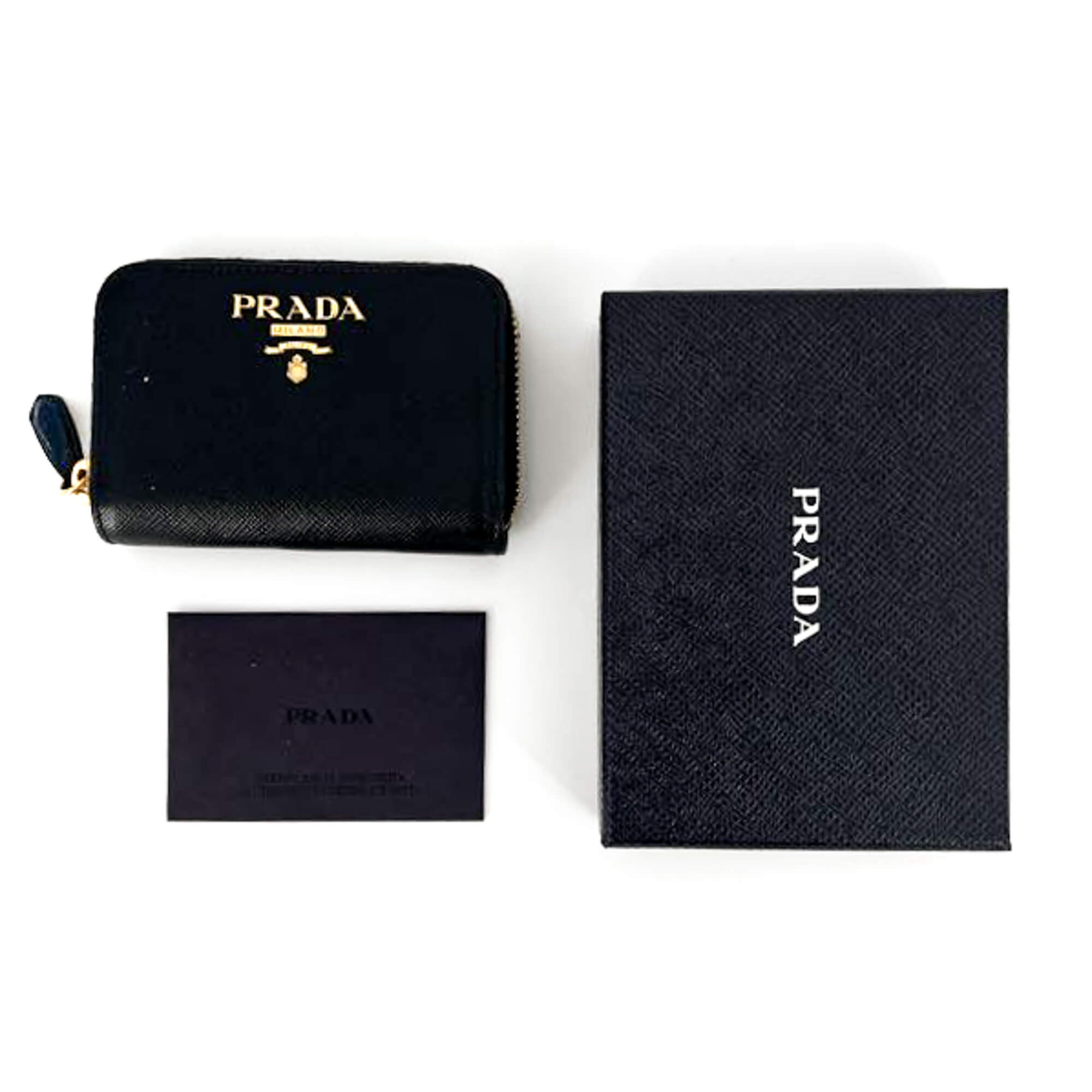 Prada saffiano leather coin purse hot sale