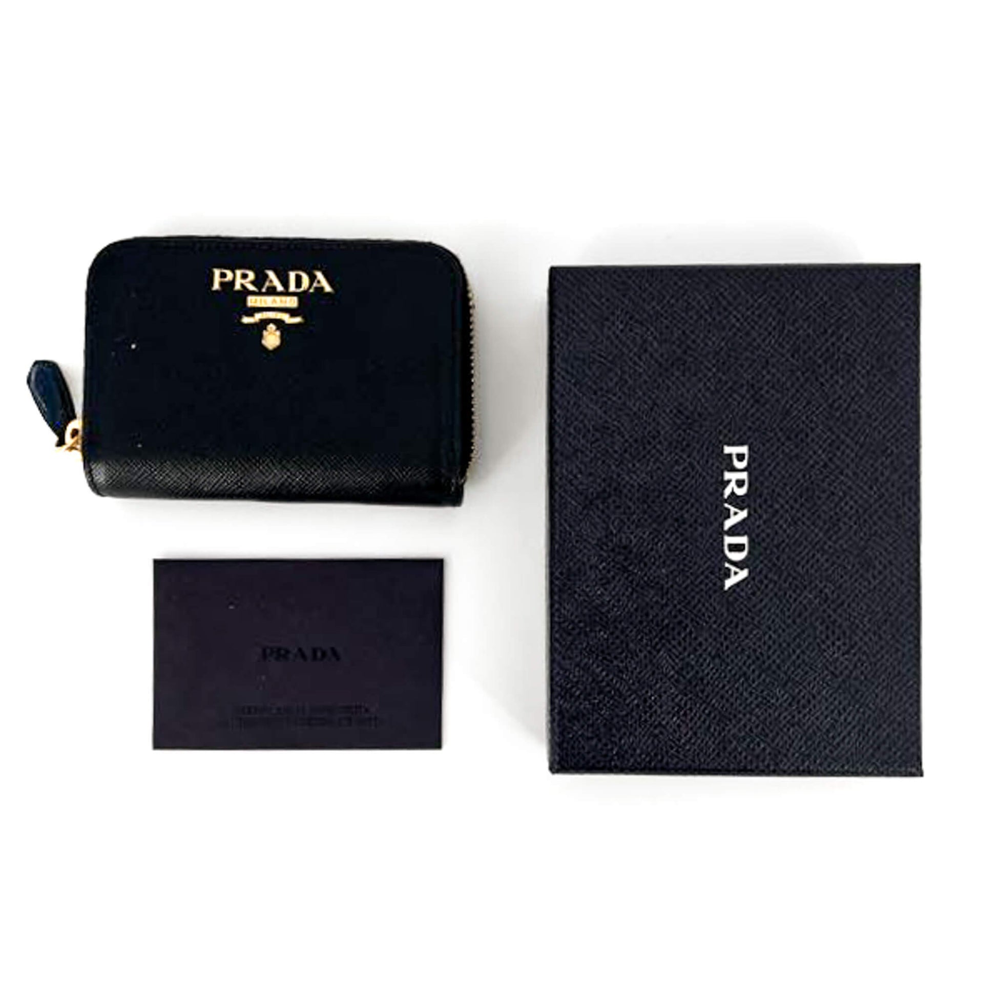 Second hand Prada Saffiano Leather Black Coin Purse - Tabita Bags