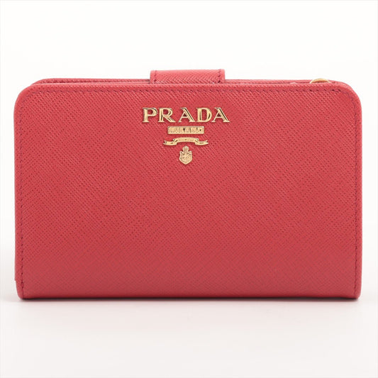 Second hand Prada Saffiano Metal Leather Wallet Red - Tabita Bags