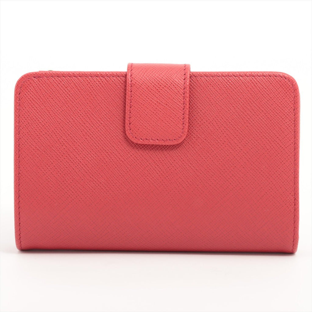 Second hand Prada Saffiano Metal Leather Wallet Red - Tabita Bags