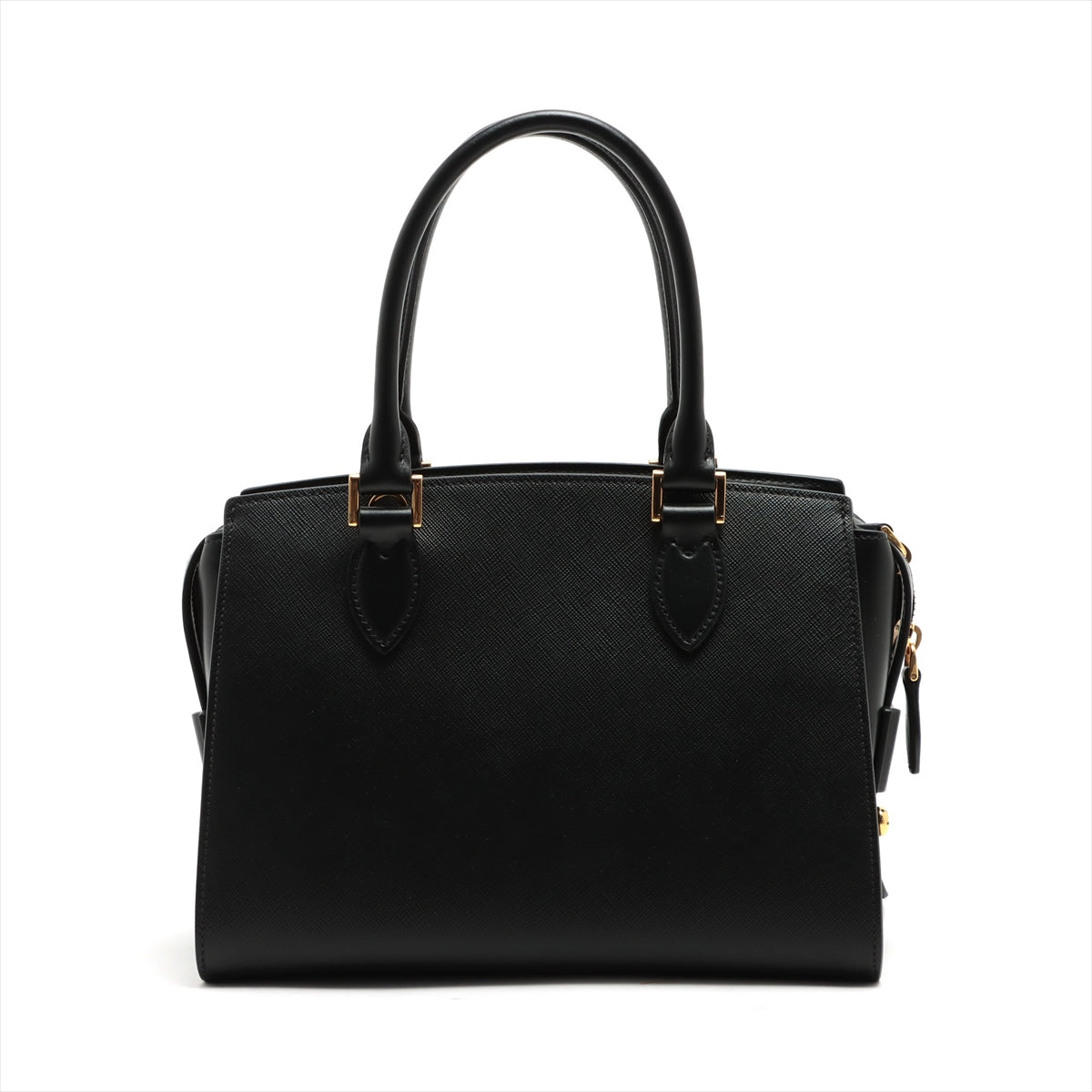 Second hand Prada Top Handle Small 2-Way Saffiano Leather Black Bag - Tabita Bags