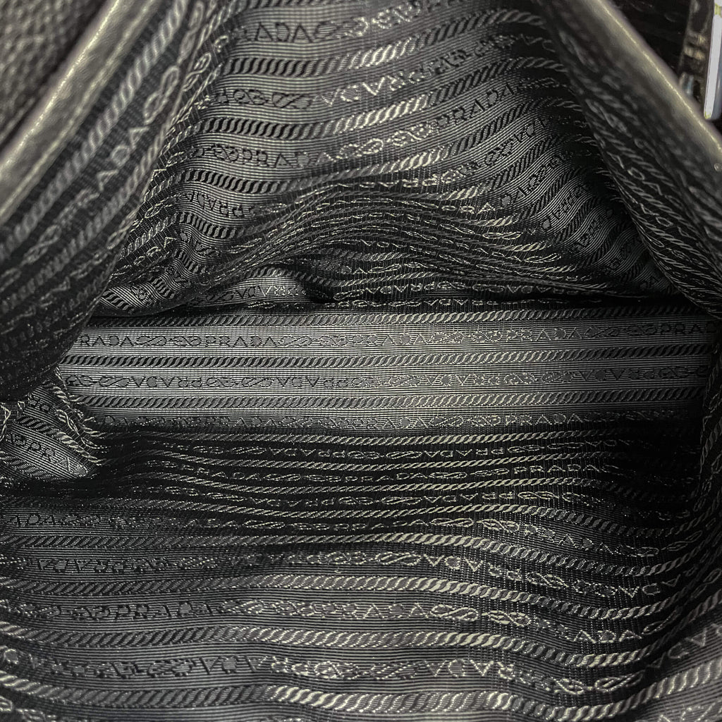 Second hand Prada Tote Handbag Leather 2-Ways Black - Tabita Bags