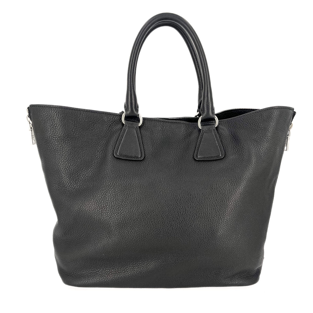Second hand Prada Tote Handbag Leather 2-Ways Black - Tabita Bags