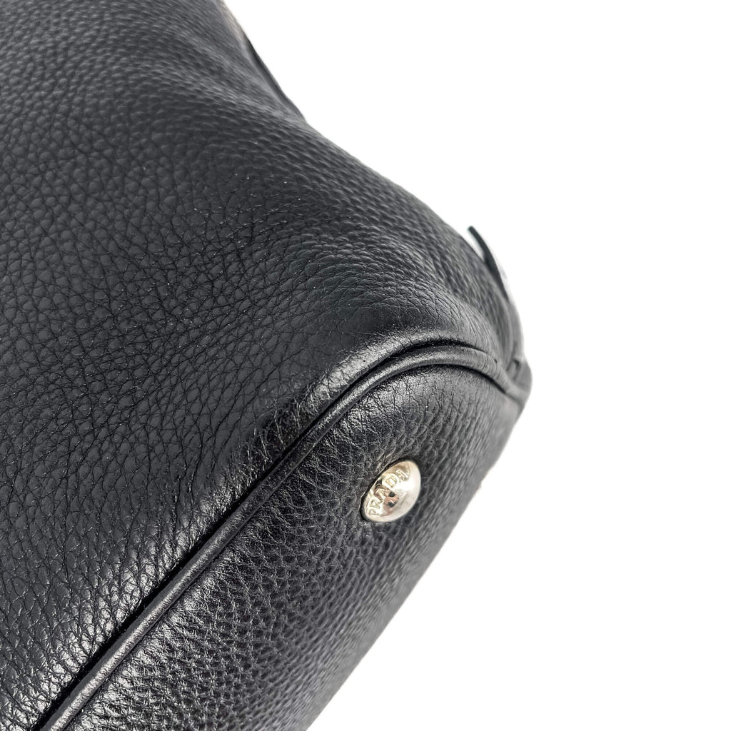 Second hand Prada Tote Handbag Leather 2-Ways Black - Tabita Bags