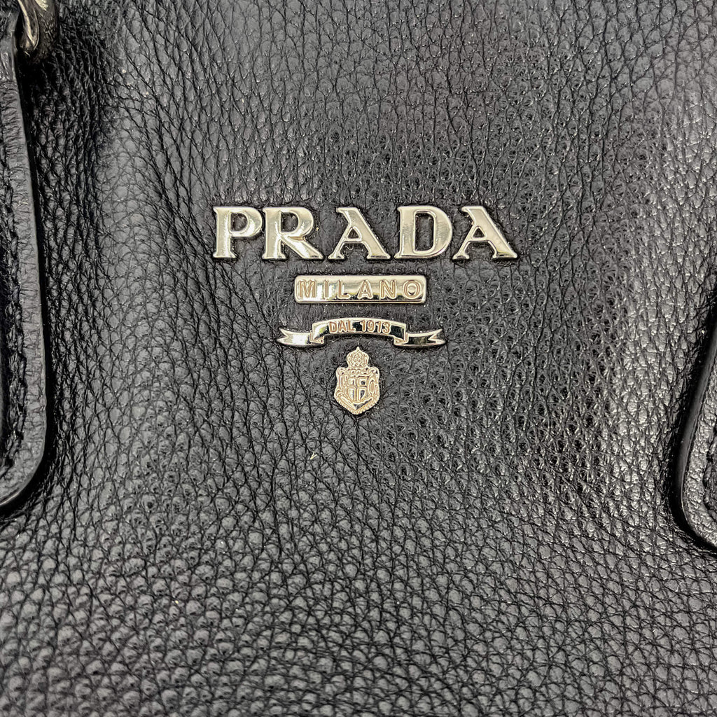 Second hand Prada Tote Handbag Leather 2-Ways Black - Tabita Bags