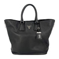 Second hand Prada Tote Handbag Leather 2-Ways Black - Tabita Bags