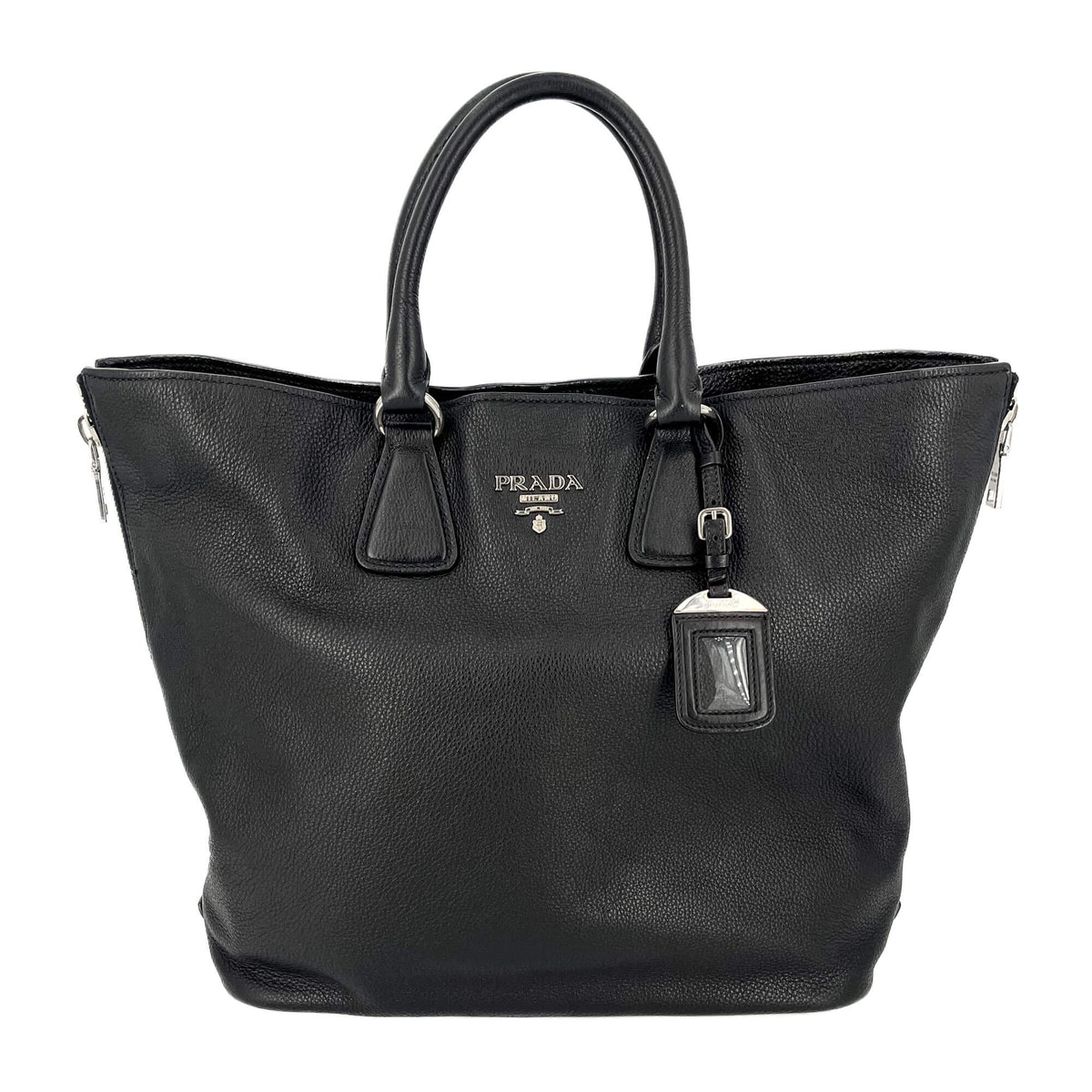 Second hand Prada Tote Handbag Leather 2-Ways Black - Tabita Bags