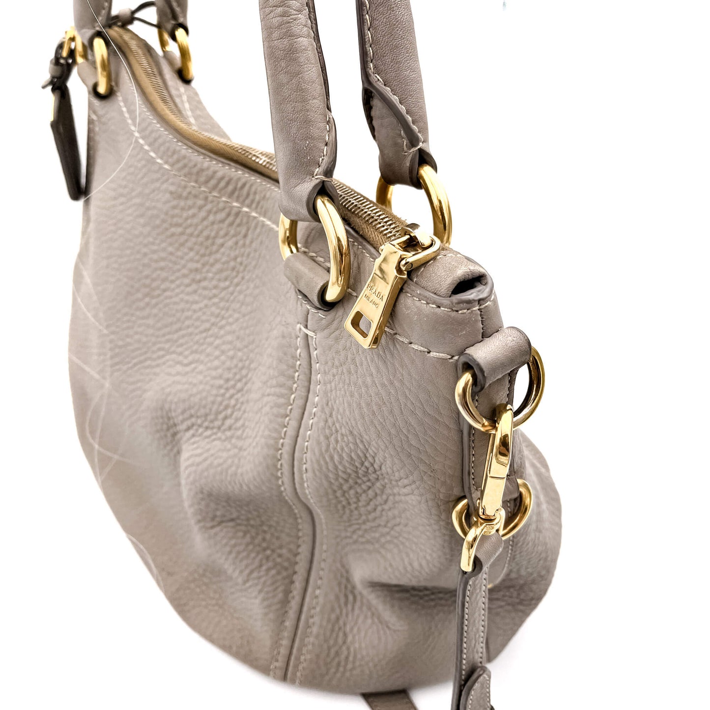 Second hand Prada Vitello Daino Shoulder Bag Argilla - Tabita Bags