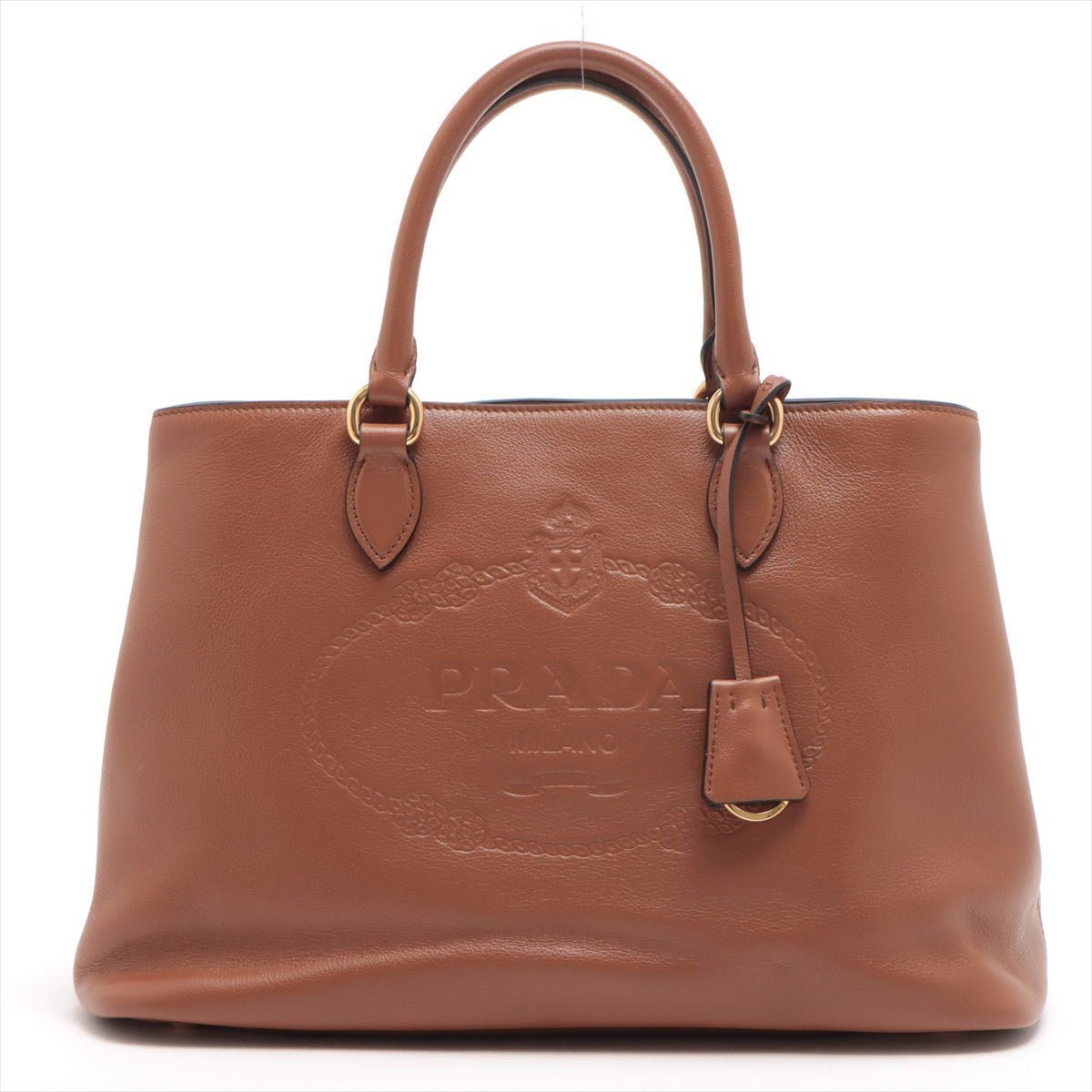 Second hand Prada Vitello Phenix Brown Leather Handbag - Tabita Bags