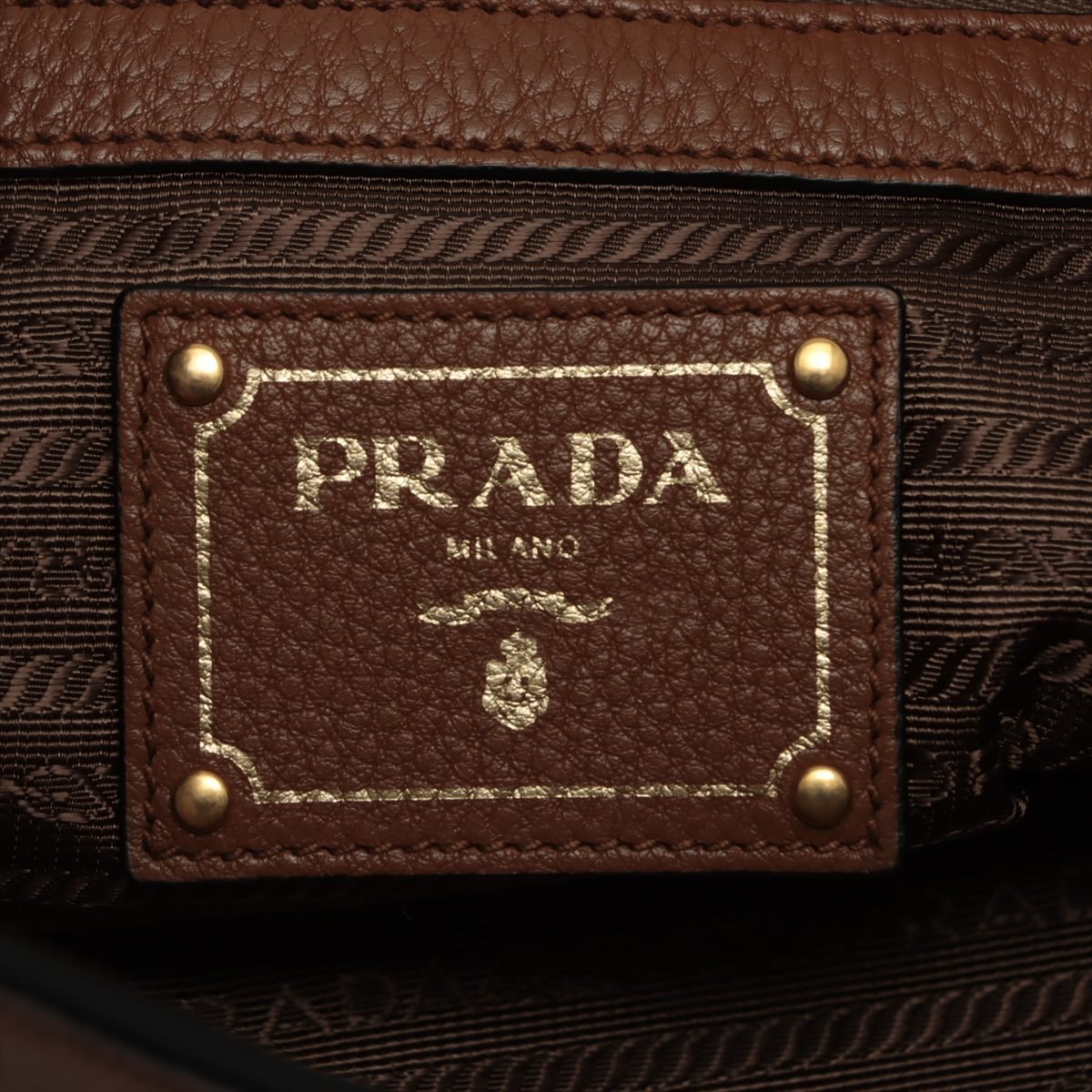 Second hand Prada Vitello Phenix Leather One Shoulder Brown - Tabita Bags