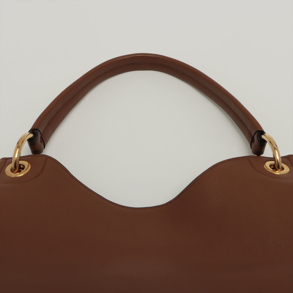 Prada Vitello Phenix Brown Leather Shoulder Bag ()