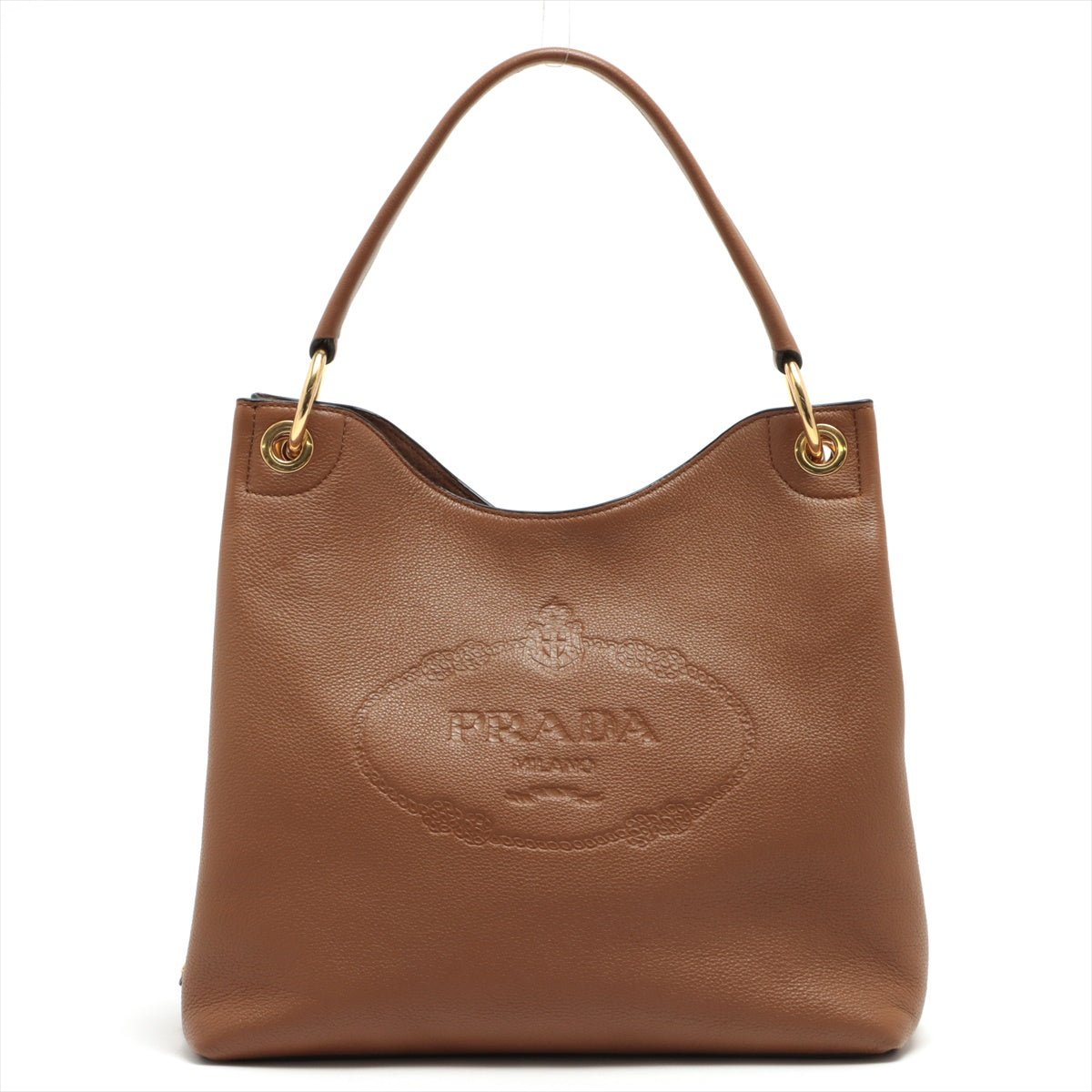 Second hand Prada Vitello Phenix Leather One Shoulder Brown - Tabita Bags