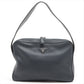 Second hand Prada Zipped Shoulder Bag Daino Leather Navy blue - Tabita Bags