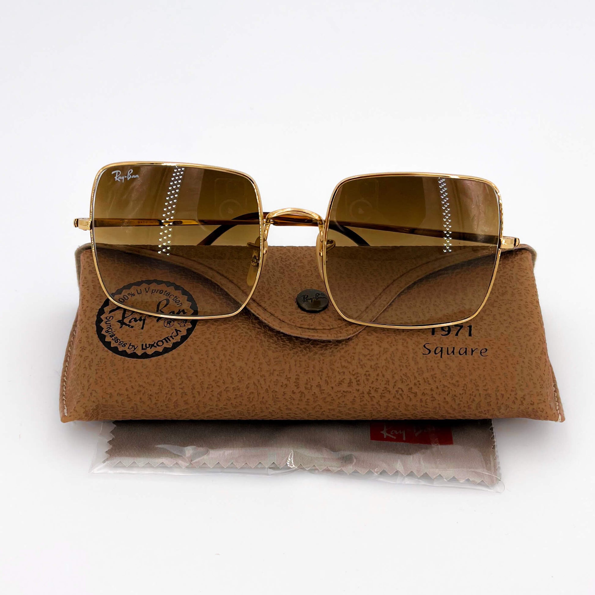 Second hand Ray Ban Sunglasses Squared Brown Lenses - Tabita Bags