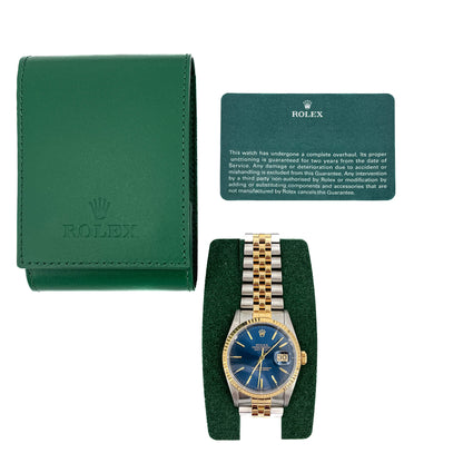 Second hand Rolex Datejust Steel and Gold Blue 36mm - Tabita Bags