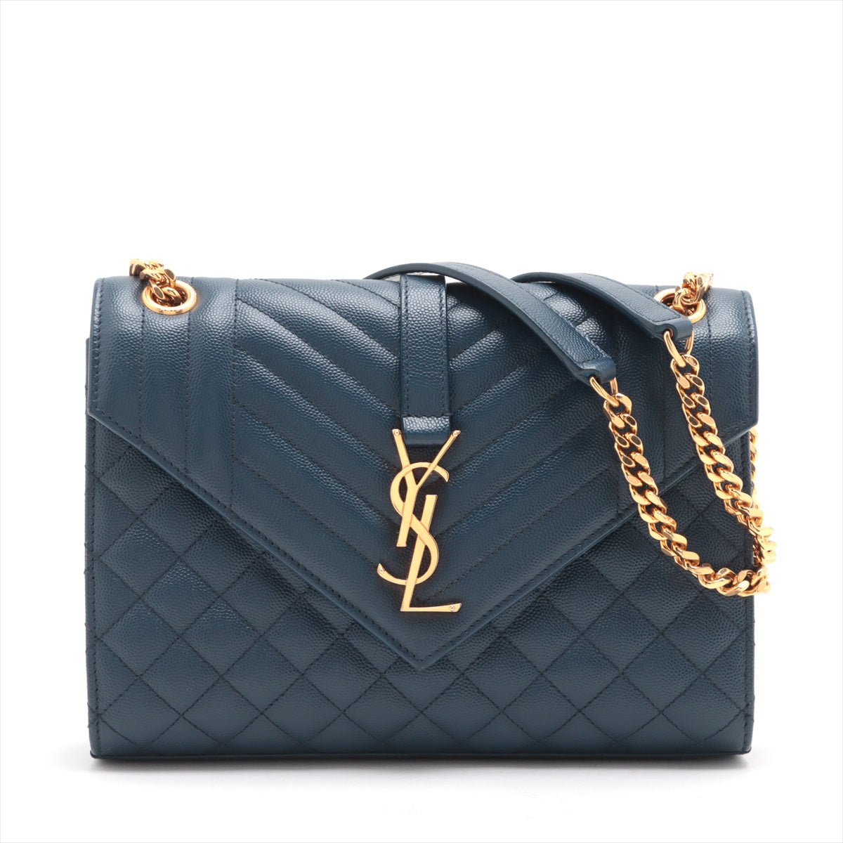 Yves Saint Laurent YSL Handbag Croc Embossed Black Patent Leather Chain  Lock | eBay