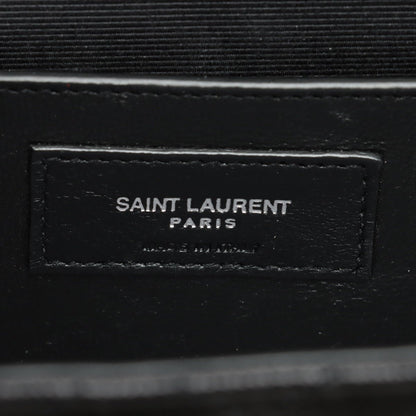 Second hand Saint Laurent Envelope Medium Quilted Embossed Leather Shoulde Bag Black - Tabita Bags