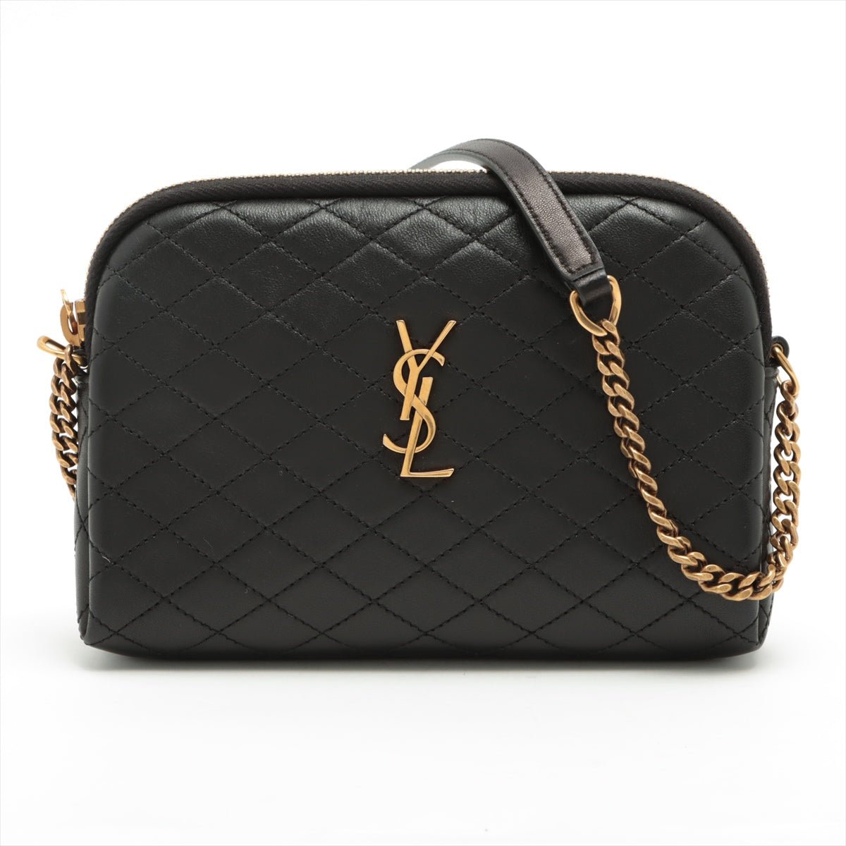 Second hand Saint Laurent Gaby Leather Chain Pouch Black - Tabita Bags