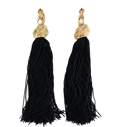 Second hand Saint Laurent Loulou Earrings Black - Tabita Bags