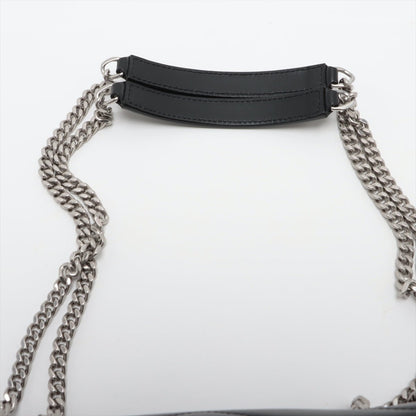 Second hand Saint Laurent Loulou Small Leather Chain Bag Black - Tabita Bags