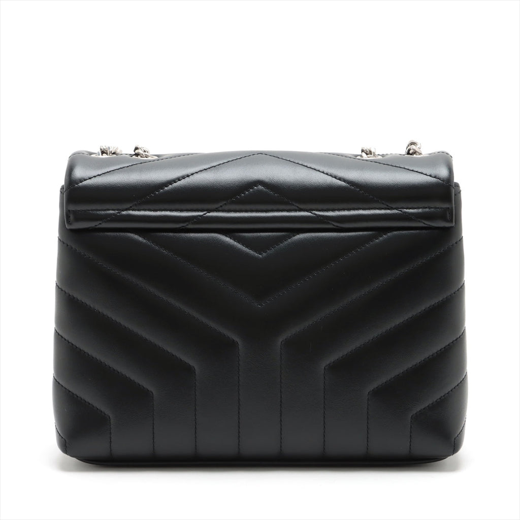 Second hand Saint Laurent Loulou Small Leather Chain Bag Black - Tabita Bags