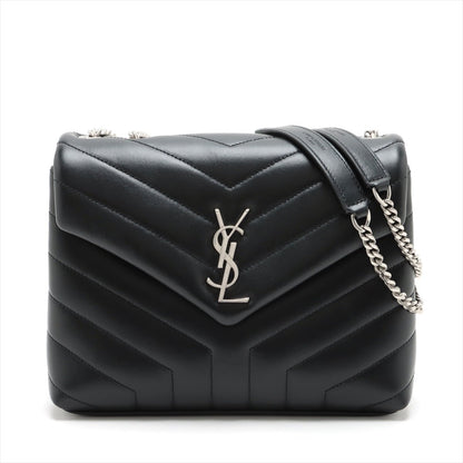 Second hand Saint Laurent Loulou Small Leather Chain Bag Black - Tabita Bags