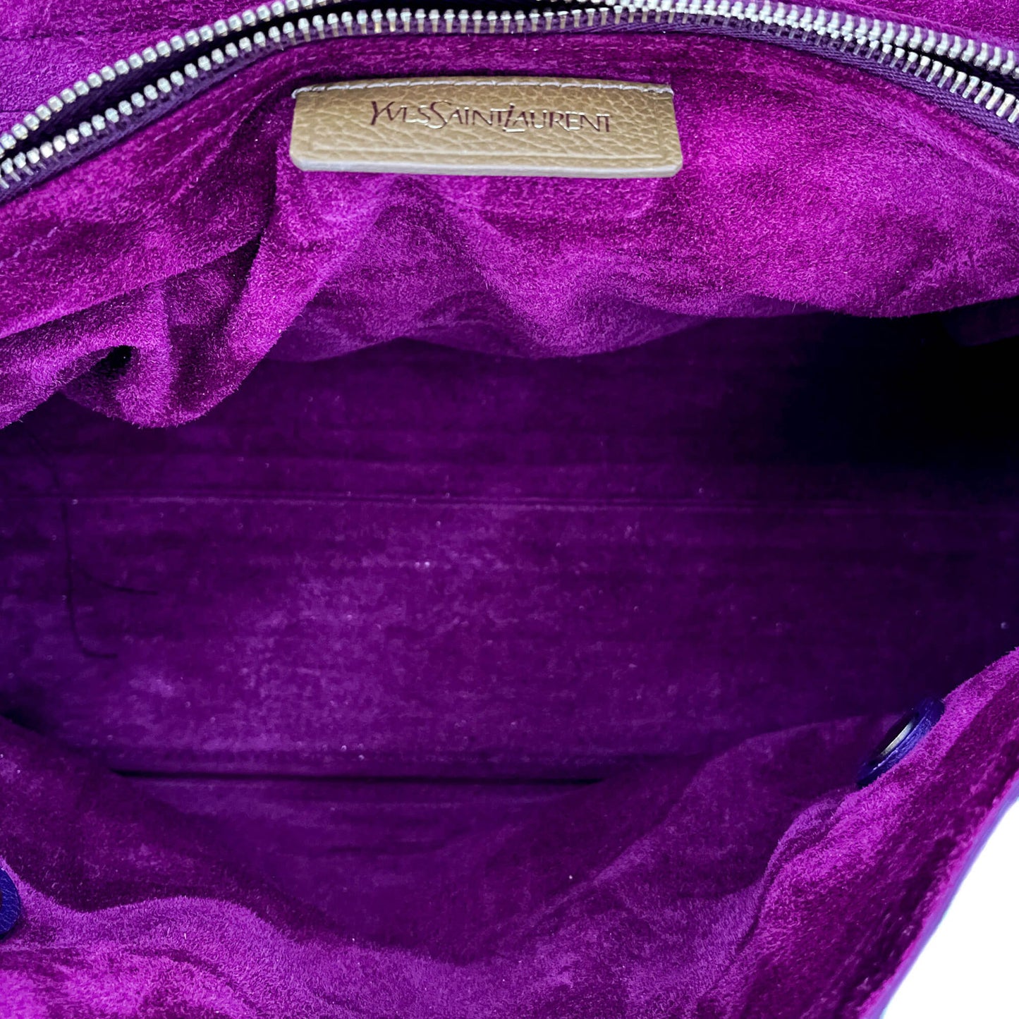 Second hand Saint Laurent Muse 2 Medium Leather Tote Bag Purple - Tabita Bags