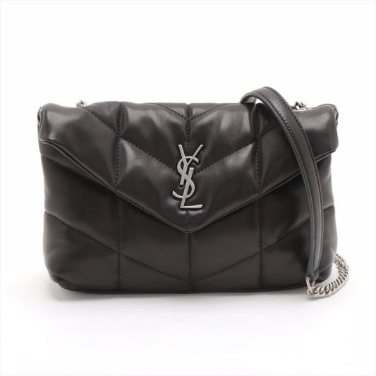 Second hand Saint Laurent Puffer Small Leather Chain Shoulder Bag black - Tabita Bags