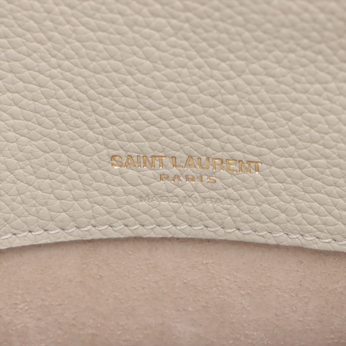 Second hand Saint Laurent Sac De Jour Baby Grained Leather 2-Ways Tote Bag Off-white - Tabita Bags