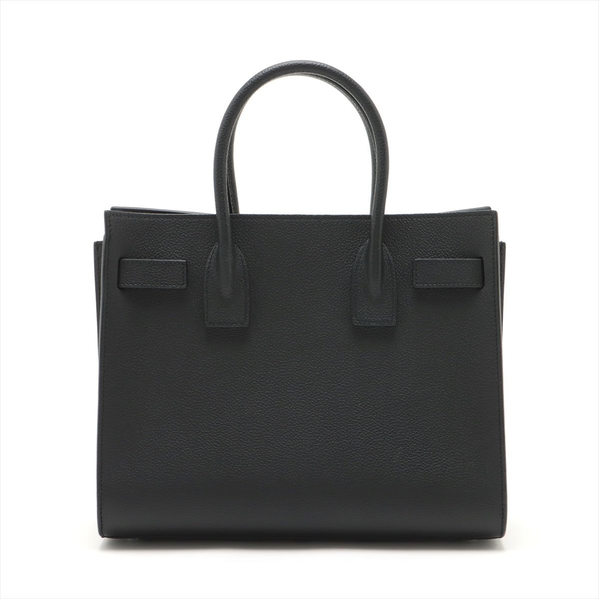 Second hand Saint Laurent Sac De Jour Baby MF Grained Leather 2-Ways Tote Bag Black - Tabita Bags