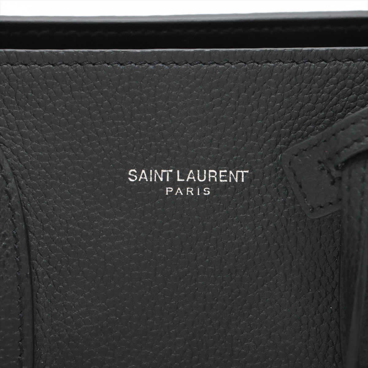 Second hand Saint Laurent Sac De Jour Baby MF Grained Leather 2-Ways Tote Bag Black - Tabita Bags