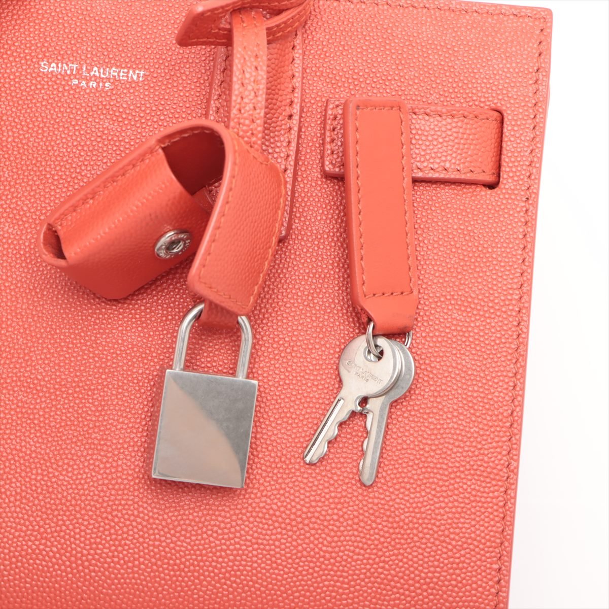 Second hand Saint Laurent Sac de Jour Nano Leather Red 2-Way Tote - Tabita Bags