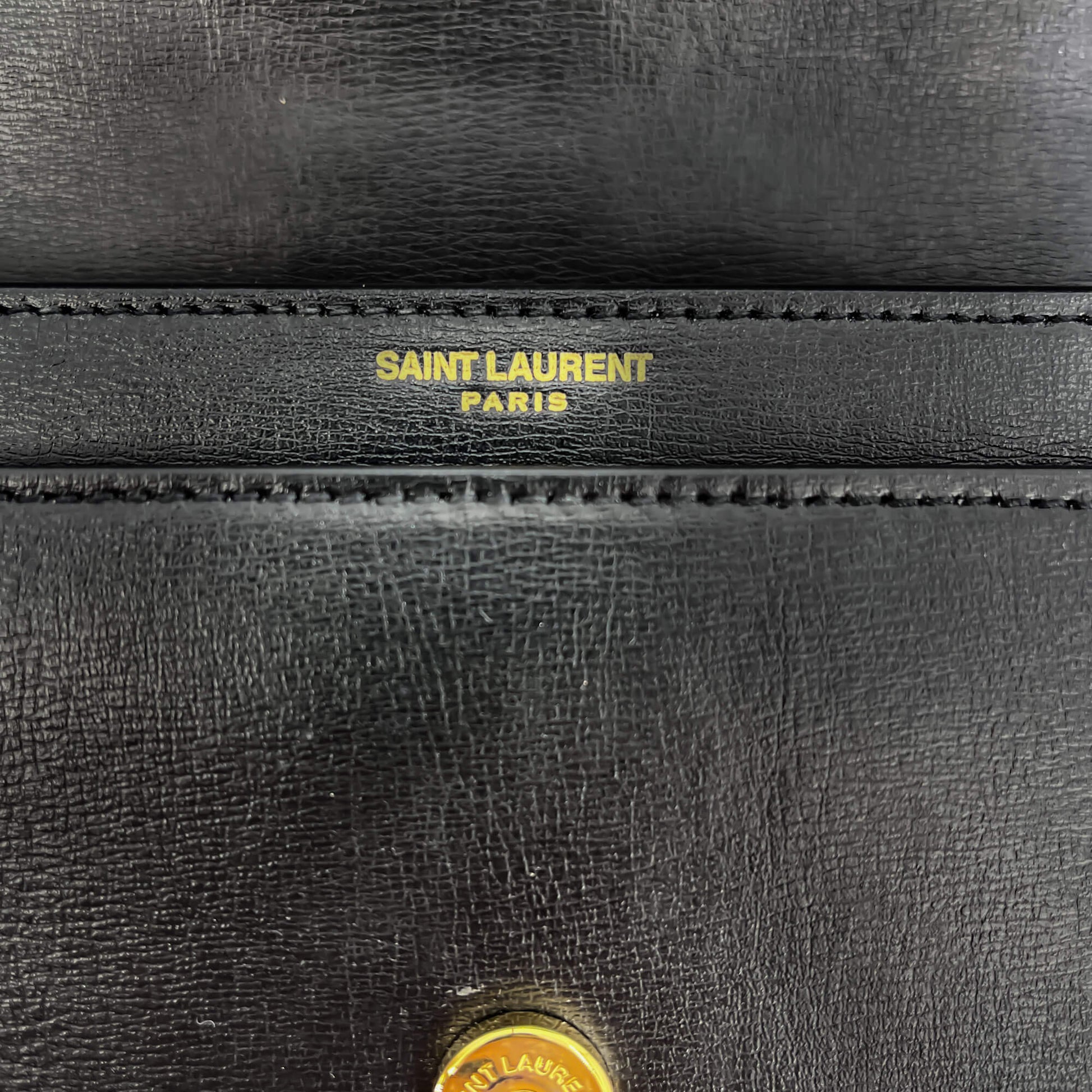 Second hand Saint Laurent Sunset Medium Leather Chain Should Bag Black - Tabita Bags