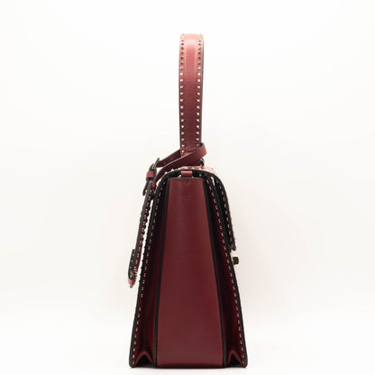 Second hand Valentino Garavani Red Leather Studs Shoulder Bag - Tabita Bags