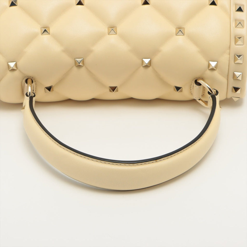 Second hand Valentino Garavani Rockstud Beige Leather 2-way - Tabita Bags