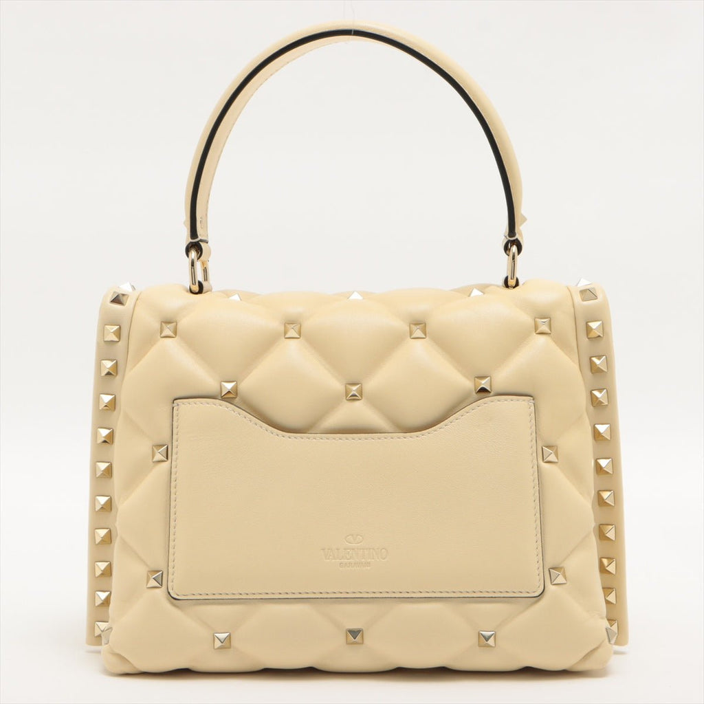 Second hand Valentino Garavani Rockstud Beige Leather 2-way - Tabita Bags