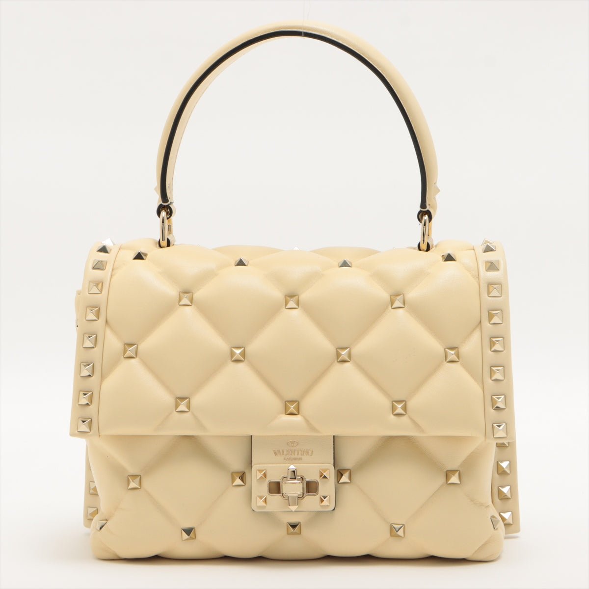 Second hand Valentino Garavani Rockstud Beige Leather 2-way - Tabita Bags