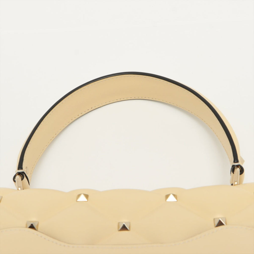 Second hand Valentino Garavani Rockstud Beige Leather 2-way - Tabita Bags