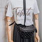 Second hand Valentino Garavani Rockstud Leather Black Beltbag - Tabita Bags