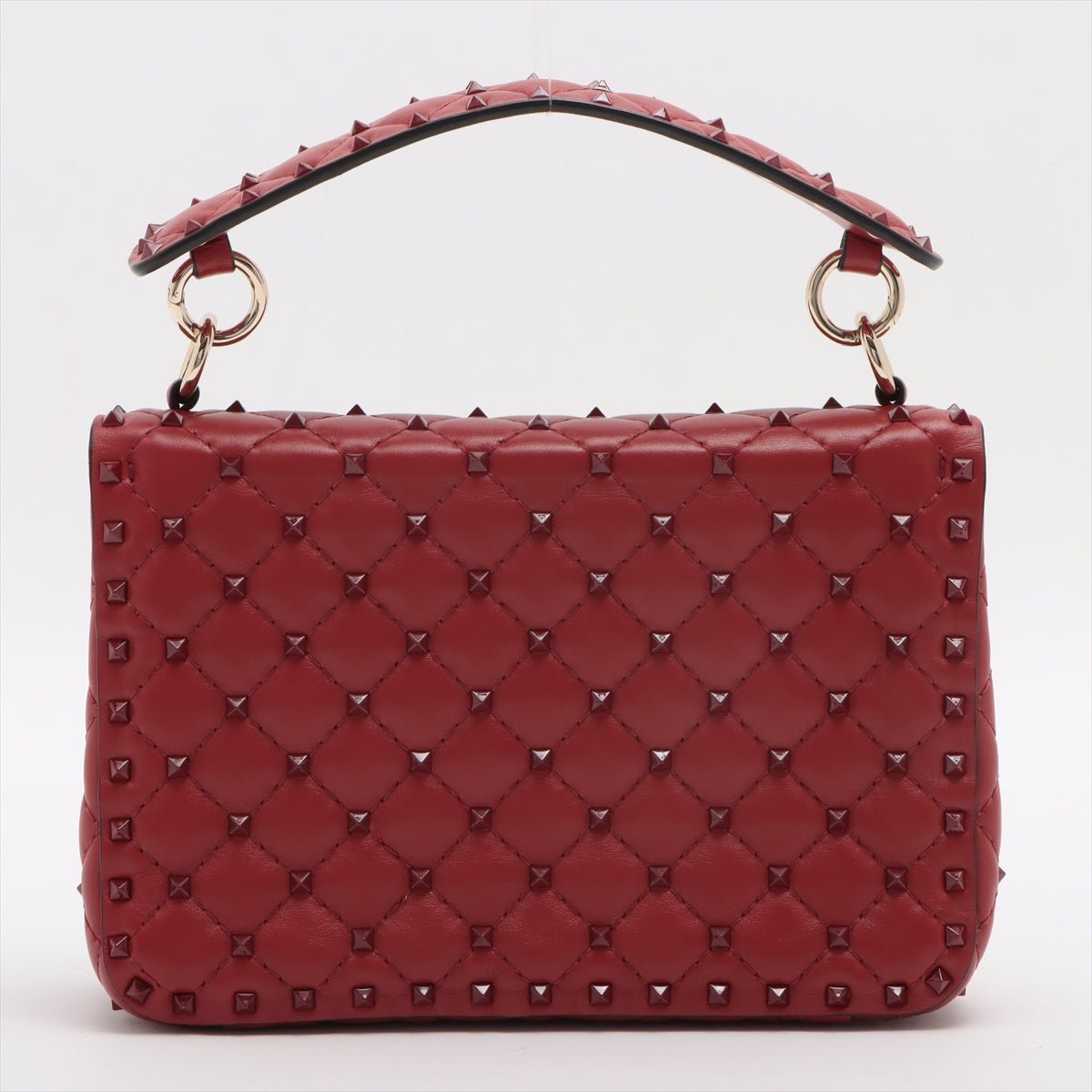 Second hand Valentino Garavani Rockstud Medium Spike nappa leather 2way Red - Tabita Bags