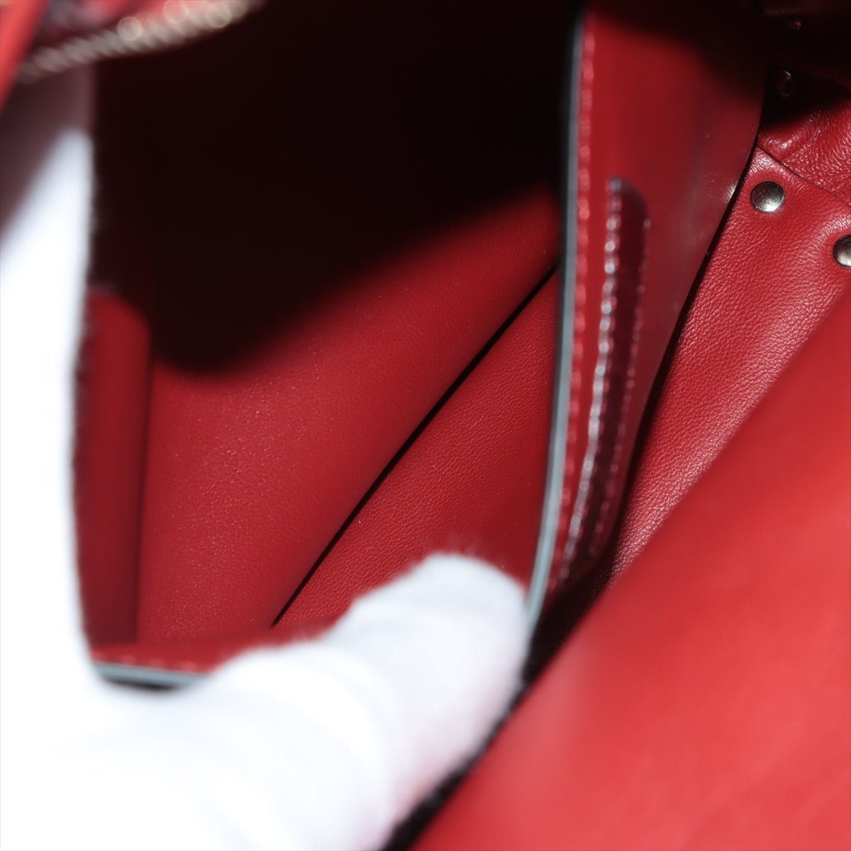 Second hand Valentino Garavani Rockstud Mini Backpack in Red Patent Leather - Tabita Bags