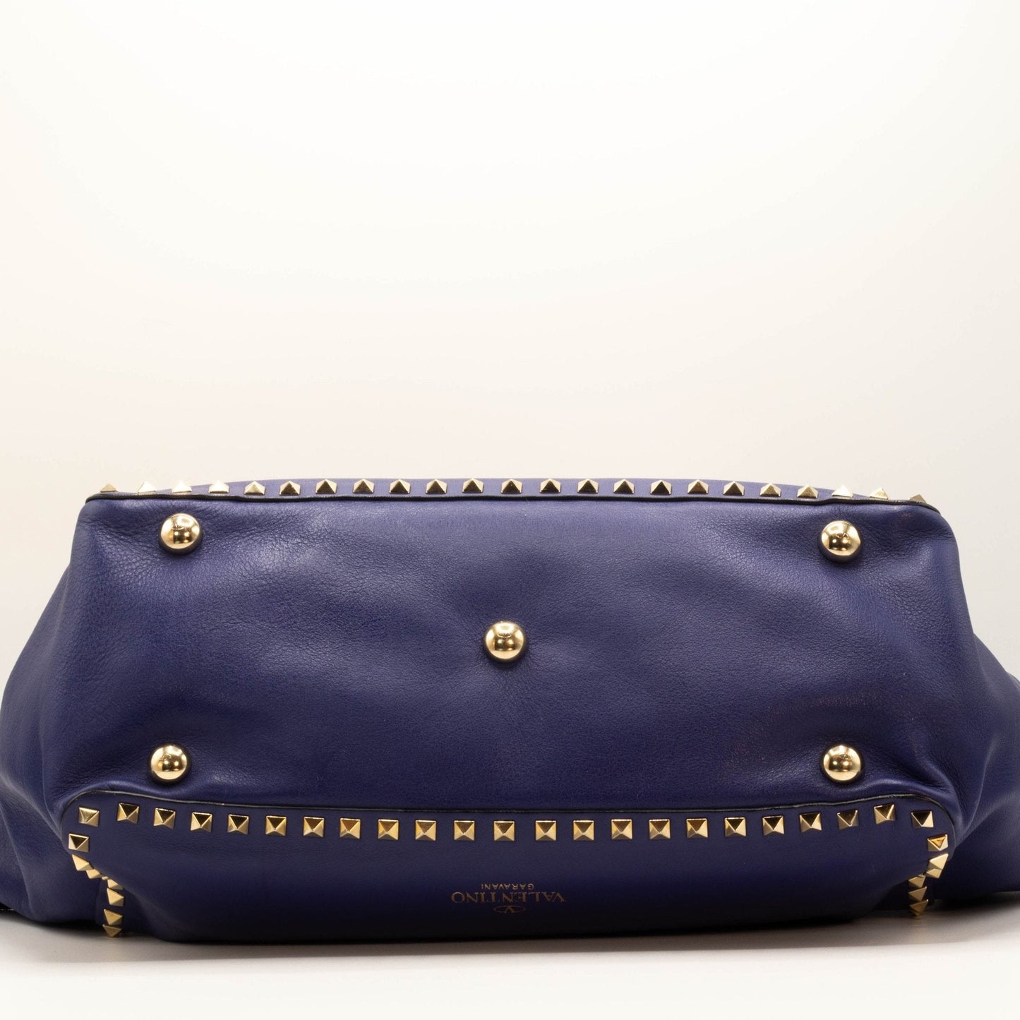 Second hand Valentino Garavani Rockstud Tote Blue Leather - Tabita Bags