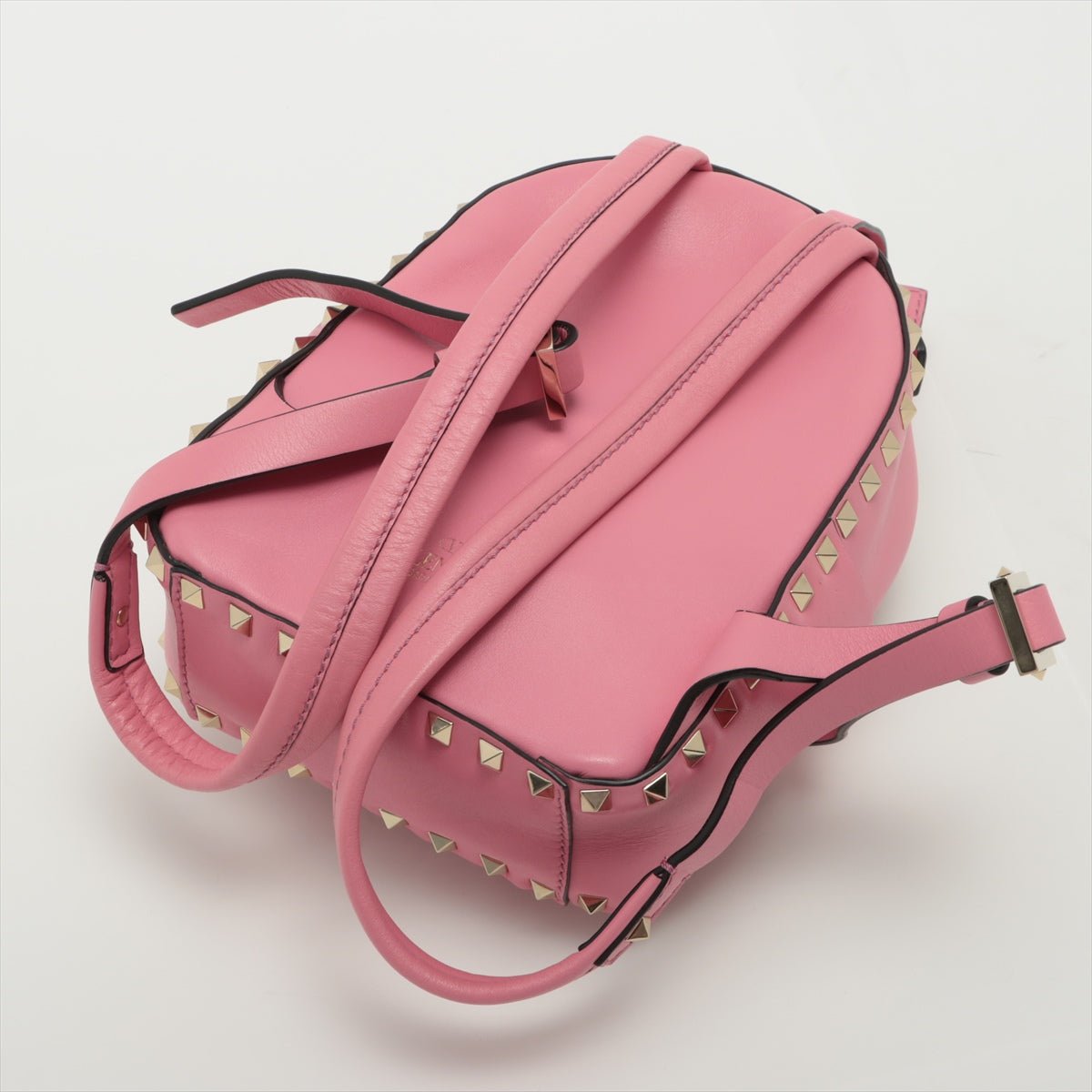 Second hand Valentino Garavani Rockstuds Leather Pink Backpack - Tabita Bags