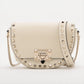 Second hand Valentino Garavani Rockstuds Leather Saddle Bag Beige - Tabita Bags