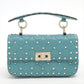 Second hand Valentino Garavani Small Rockstud Spike Nappa Leather 2way Shoulder Bag Blue - Tabita Bags