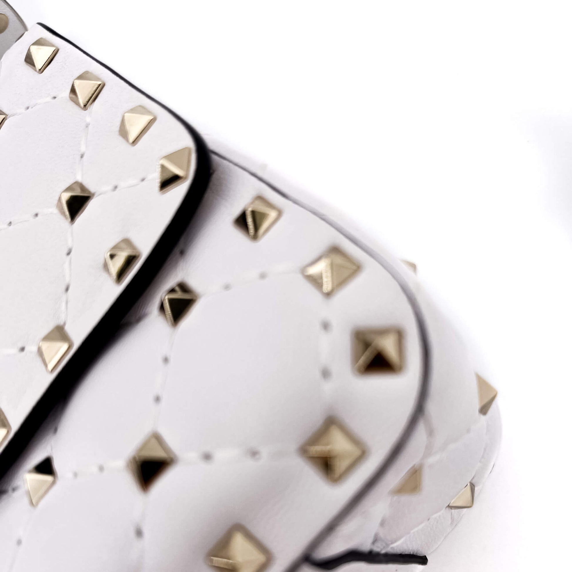 Second hand Valentino Garavani Small Rockstud Spike Nappa Leather 2way White - Tabita Bags